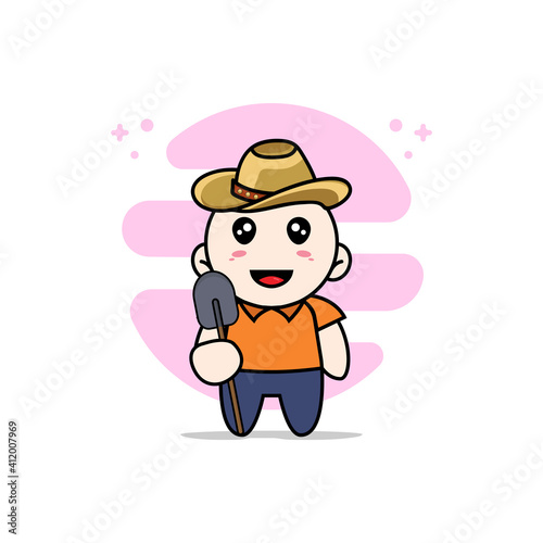Cute courier character wearing breeder costume.