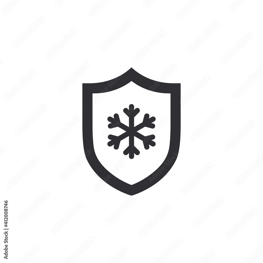 Shield icon. Security vector icon. Safety system. Protection activated. Active safety. Logo template. Guard badge. Guard symbol. Snow protection. Snowflake icon. Attention snowfall. Frost protection. Shield icon. Security vector icon. Safety system. Protection activated. Active safety. Logo template. Guard badge. Guard symbol. Snow protection. Snowflake icon. Attention snowfall. Frost protection.