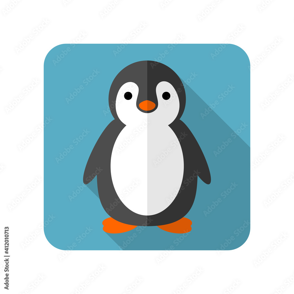 Flat Illustration of Penguin Vector Cartoon Illustration For Icon and Logo. Flat Illustration of Penguin Vector Cartoon Illustration For Icon and Logo.