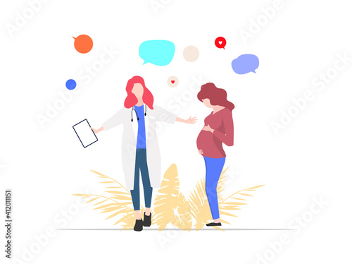 Illustration vector of pregnant women.