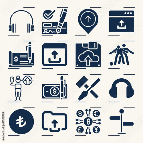 Simple set of any related filled icons.