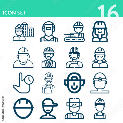Simple set of 16 icons related to marginal