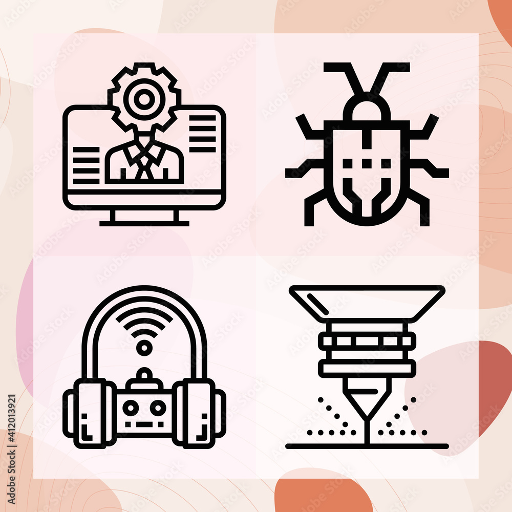 Simple set of artificial related lineal icons Simple set of artificial related lineal icons