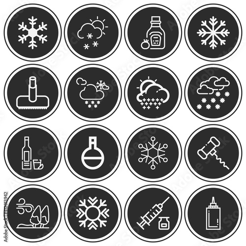 16 pack of melted  lineal web icons set