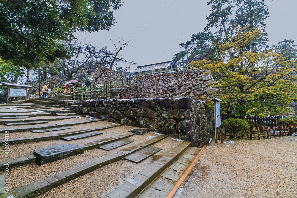 冬の松江城の風景