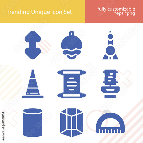 Simple set of round shape related filled icons.