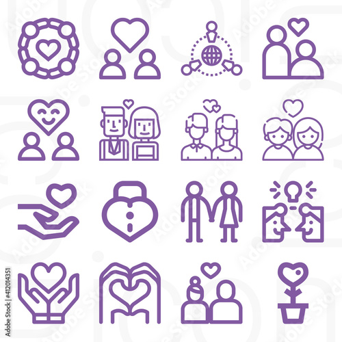 16 pack of rapport  lineal web icons set photo