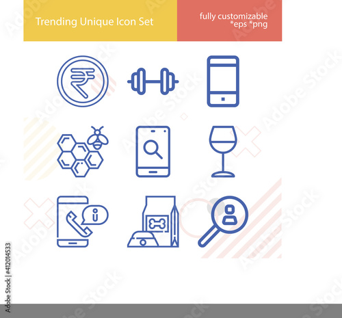 Simple set of drag related lineal icons.
