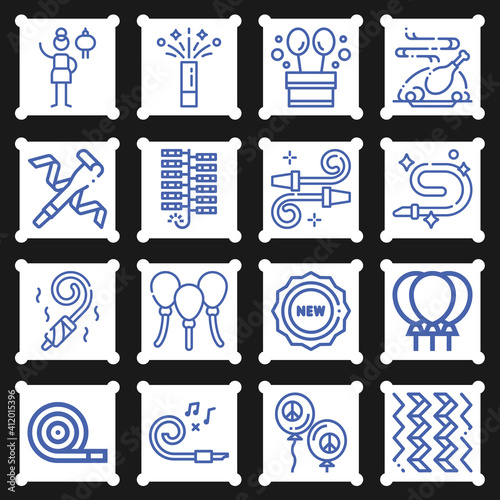 16 pack of newly  lineal web icons set