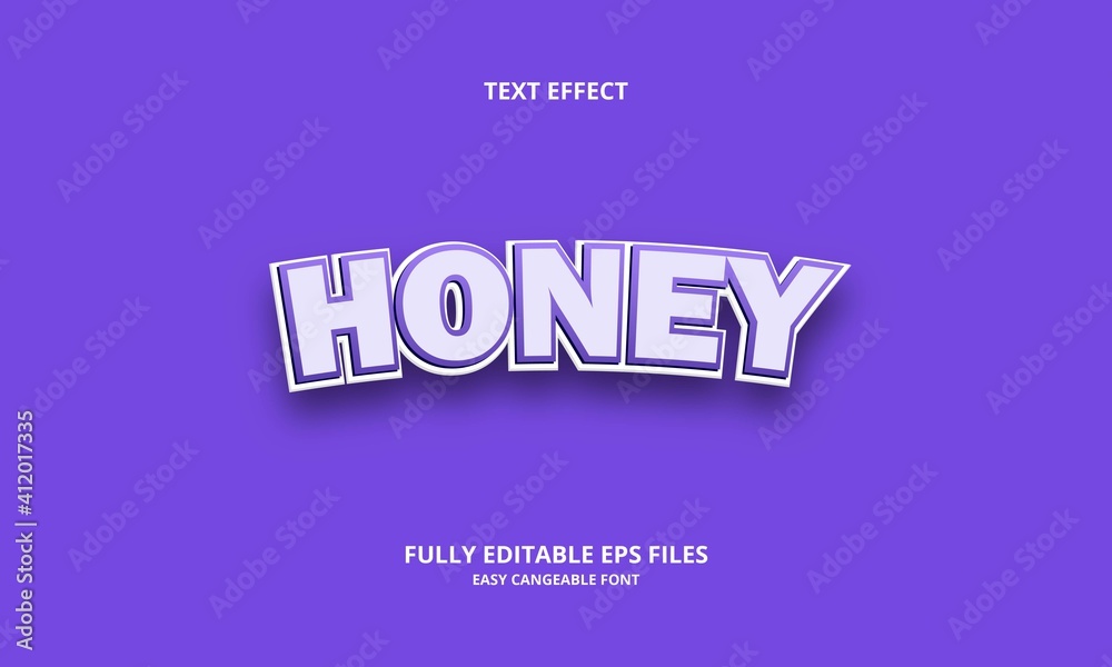 honey style editable text effect	