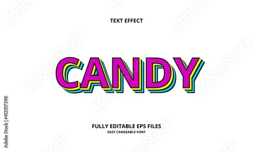 candy style editable text effect 