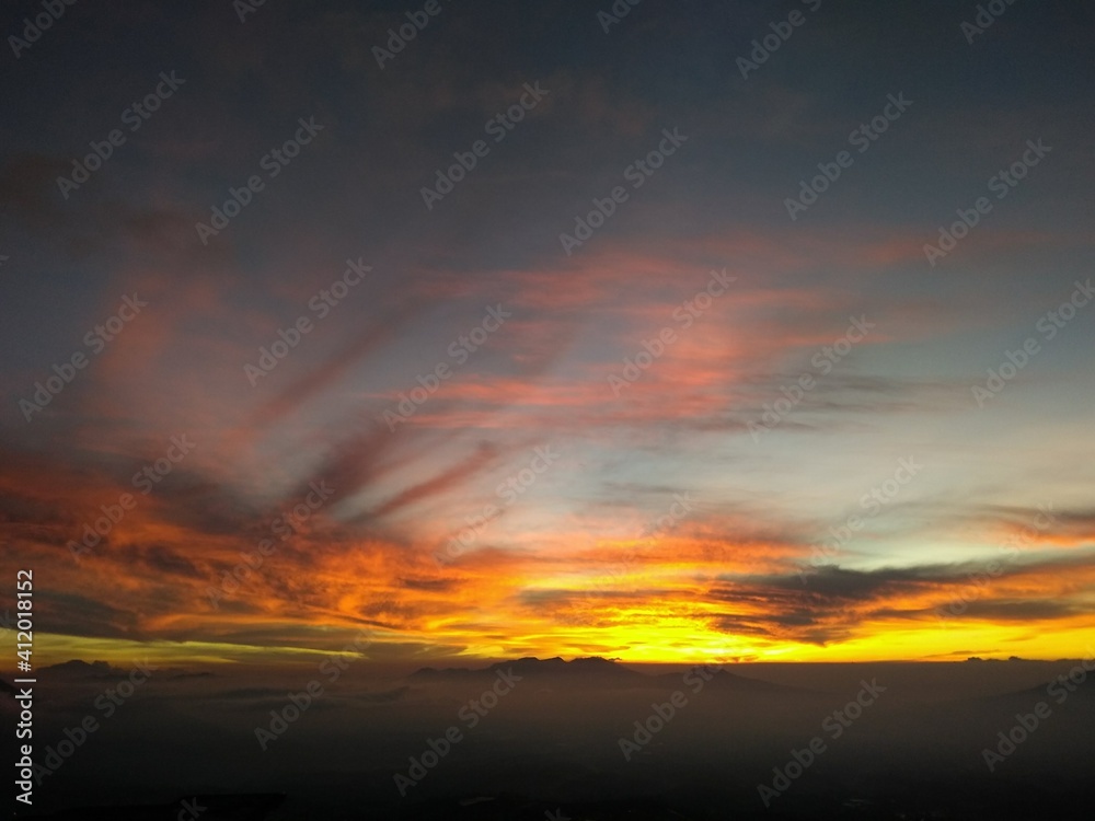 red sunset sky