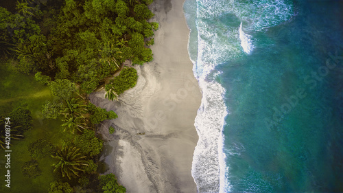 Aerial View of Espadilla Beach in Costa Rica photo
