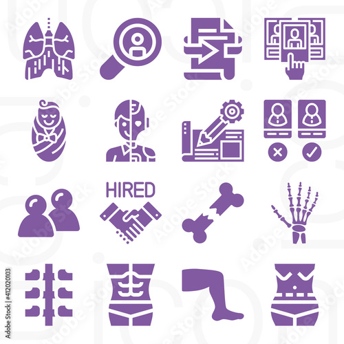 16 pack of chronology  filled web icons set