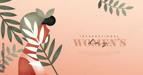 Women's Day tropical black woman web template