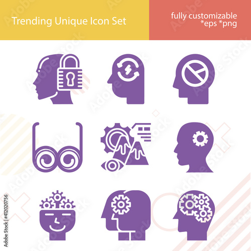 Simple set of thinker related filled icons.