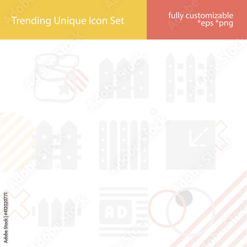 Simple set of perimeter related filled icons.