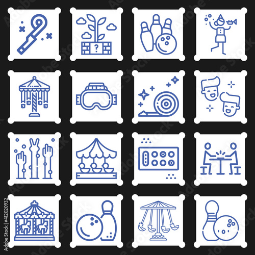 16 pack of enjoyable  lineal web icons set