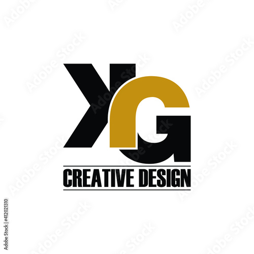 Letter KG simple logo design vector