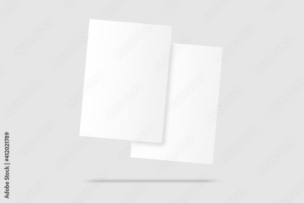Realistic blank A4 flyer brochure for mockup. Paper or poster illustration. 3D Render. Realistic blank A4 flyer brochure for mockup. Paper or poster illustration. 3D Render.