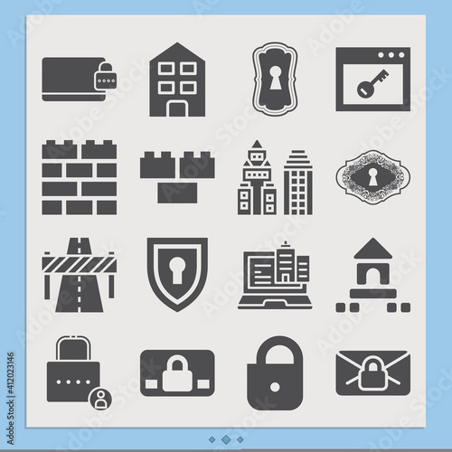 Simple set of ukraine related filled icons.