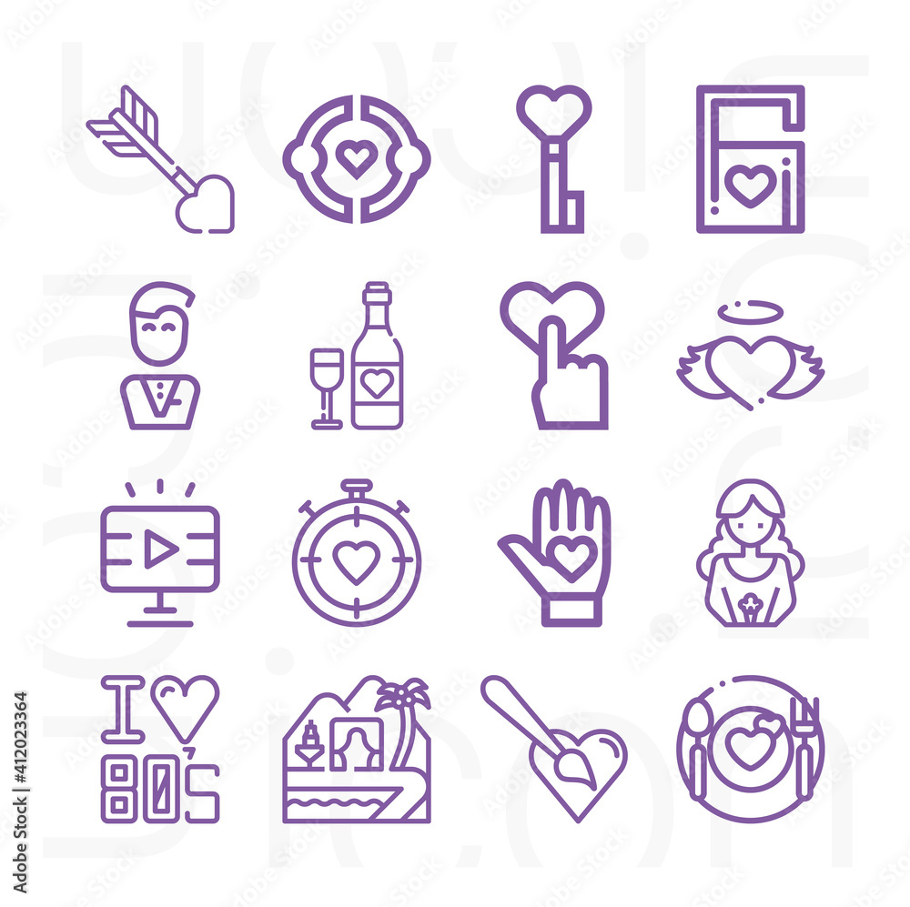 16 pack of languages  lineal web icons set