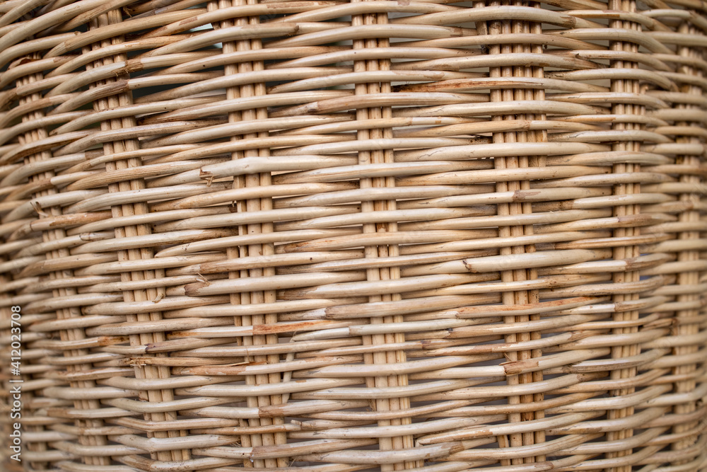 close up of a wicker basket