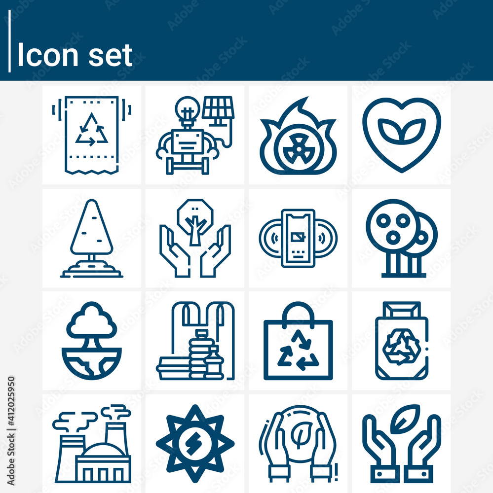 Simple set of ecosystems related lineal icons. Simple set of ecosystems related lineal icons.