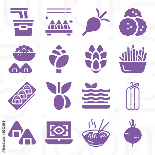 16 pack of booking  filled web icons set