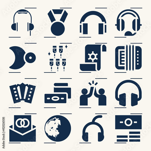 Simple set of protagonist related filled icons.