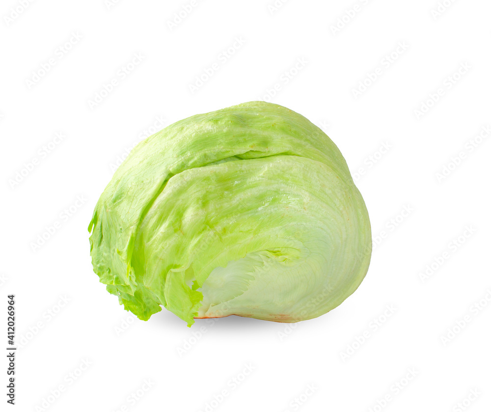 Green Iceberg lettuce isolated on White Background Green Iceberg lettuce isolated on White Background