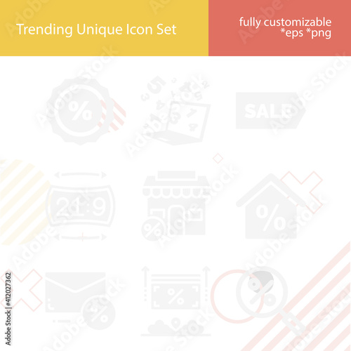 Simple set of proportion related filled icons.