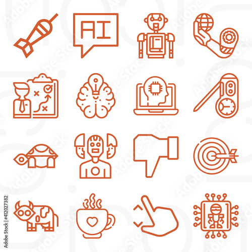 16 pack of near lineal web icons set