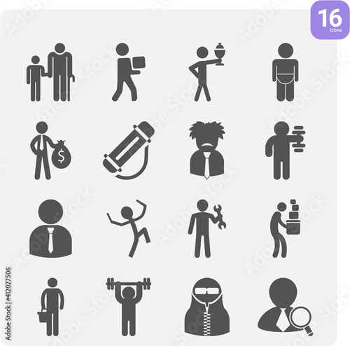 Simple set of carrying related filled icons.