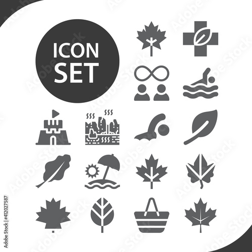 Simple set of paradise related filled icons.