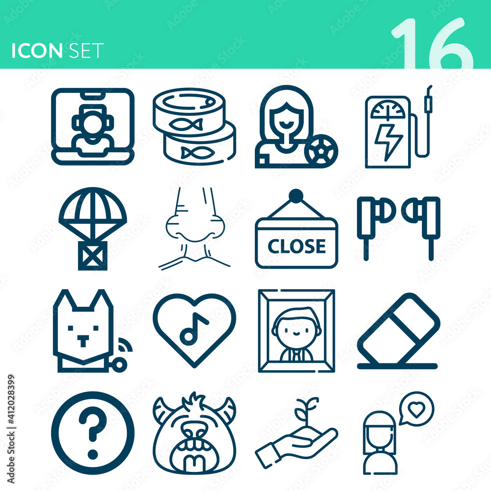 Simple set of 16 icons related to friend Simple set of 16 icons related to friend