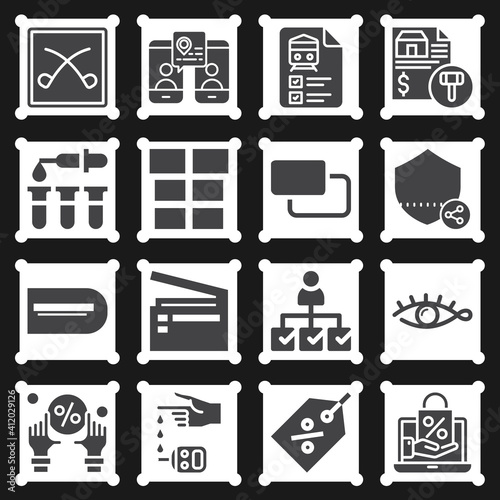 16 pack of endeavor filled web icons set