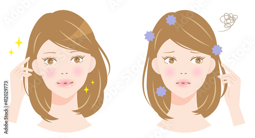 髪の臭い　女性　ビフォアアフター