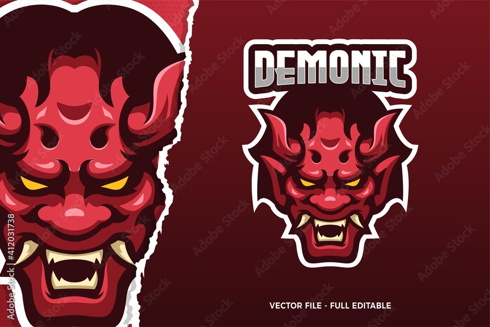 Red Demon E-sport Game Logo Template