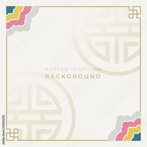 Korean new year background with traditional pattern.