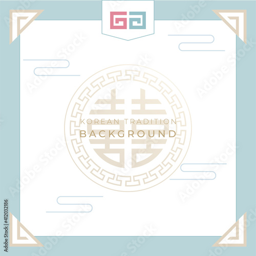 Korean new year background with traditional pattern.