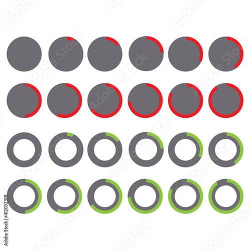 Modern circles loading, great design for any purposes. Speed test. Vector set. Status bar icon. Stock image. EPS 10.