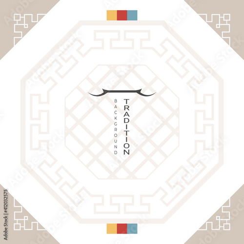 Korean new year background with traditional pattern.