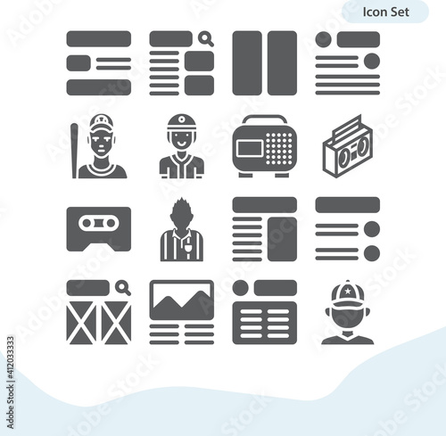Simple set of shadows related filled icons.