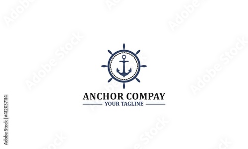 ancor  logo design vector in white background