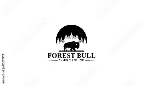 forest bull logo in white background