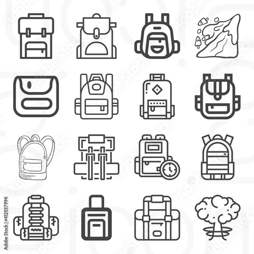16 pack of keeps  lineal web icons set