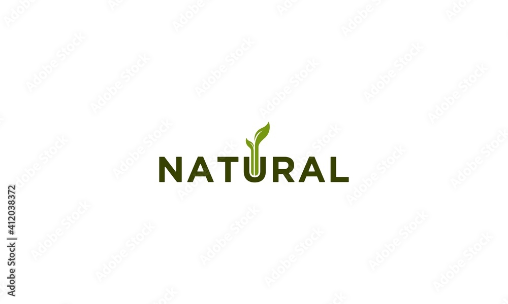 natural logo on white background