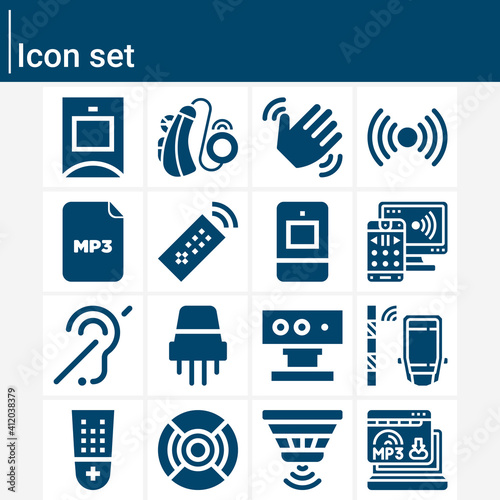 Simple set of sensing related filled icons.