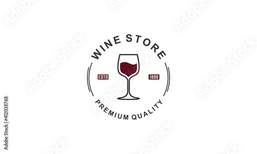wine store logo in wite background